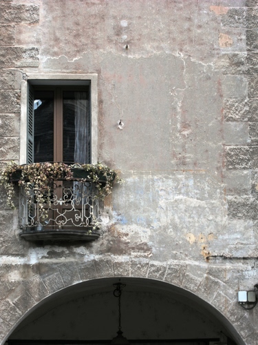 Immagine con arco, balcone, finestra, piante, fiori, porta, muro, palazzo