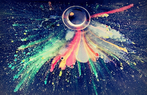 Immagine con colori, astratto, verde, rosso, macchie, cerchio, blu, schizzi, giallo