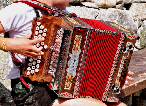 Immagine con tasti, fisarmonica, rosso, musicista, dita, mano, musica, strumento, mani, tracolla, mantice, tastiera