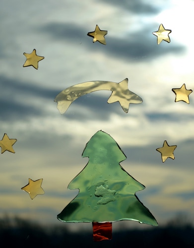 Immagine con stelle, natale, albero, verde, cometa, vetro, cielo, abete