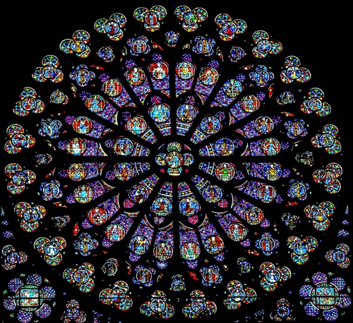 Immagine con rosone, colori, vetri, nero, cerchi, cerchio, vetrata, vetrate, bianco, colorati, multicolore