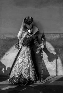 maschera, carnevale, bastone, bianconero, cappello, costume, ombra, vestito, venezia