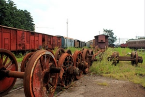 ruote, treni, vagoni, rotaie, treno, binari, erba, abbandono, cielo, ferro, ferrovia