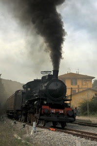 fumo, locomotiva, treno, nero, vapore, rotaie, ferrovia
