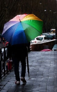 ombrello, pioggia, barche, colori, passante, uomo, arcobaleno, auto, multicolore, persona
