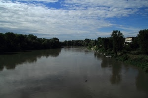 fiume, alberi, acqua, nuvole, cielo, riflessi, rive, riflesso, paesaggio