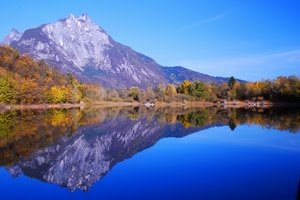 lago, montagna, acqua, riflesso, alberi, blu, riflessi, azzurro
