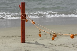 mare, sabbia, spiaggia, galleggianti, corda, acqua, palo, ombra, onde, legno, fune
