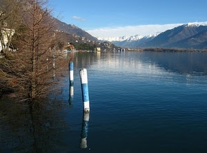lago, pali, montagne, albero, neve, acqua, cielo, montagna, alberi