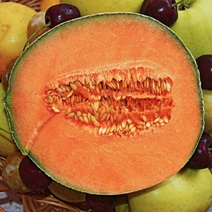 melone, semi, frutta, arancio, tagliato, ciliegie, arancione, cibo, giallo