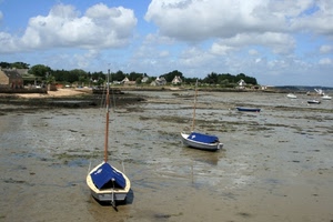 barche, spiaggia, mare, nuvole, blu, secca, sabbia, riva, acqua, panorama