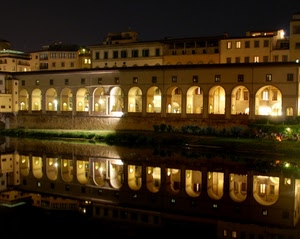luci, riflesso, portici, fiume, acqua, archi, riflessi, notte, notturno, portico