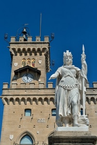 torre, statua, orologio, merli, campane, cielo, campana, lancia, bianco