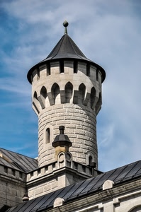 torre, cielo, merli, nuvole, tetto, tetti, azzurro, bianco, castello, finestra