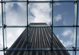 grattacielo, cielo, nuvole, vetro, finestre, vetrata, vetri, quadrati, geometrie, grata, prospettiva