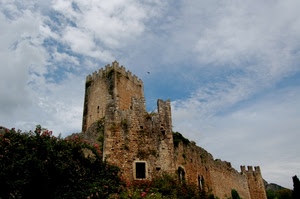 castello, torre, nuvole, cielo, merli, ruderi, mura