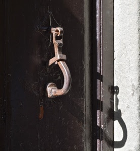 ombra, porta, batacchio, muro, portone, ferro, metallo, maniglia, legno