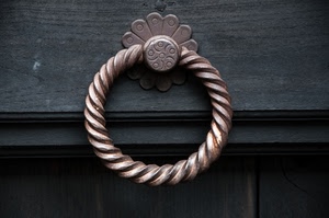 cerchio, porta, metallo, batacchio, legno, anello, maniglia, ferro, spirale, battente, portone