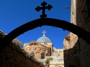 croce, arco, cupola, chiesa, croci, azzurro, cielo