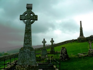 cimitero, croci, verde, prato, tombe, nuvole, collina, croce, campo, pietra