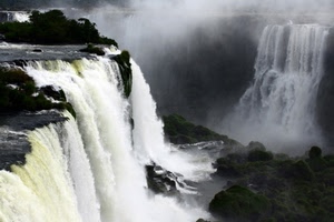 acqua, cascate, schiuma, fiume, rocce, bianconero, nebbia, salto, alberi, spruzzi, cascata