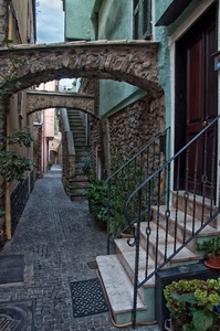 vicolo, archi, ringhiera, scale, gradini, scala, scalini