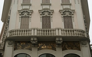 balcone, liberty, finestre, palazzo, facciata, decorazioni, decori