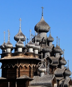 cupole, croci, chiesa, legno, cielo, croce, grigio, azzurro, argento