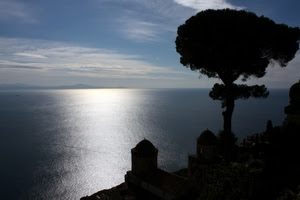 mare, albero, controluce, nuvole, pino, acqua, cielo, cupole, orizzonte