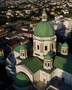 verde, chiesa, panorama, cupole, tetti, finestre, città, cupola, case