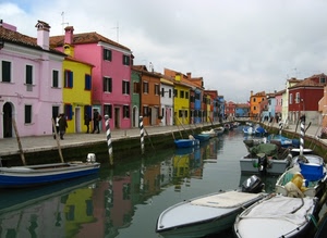 barche, canale, colori, acqua, case, laguna, riflessi, palazzi