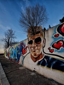 alberi, murales, muro, cuori, occhiali, murale, rami