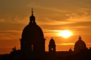 cupole, tramonto, sole, croce, cielo, controluce, chiese, nuvole, chiesa, arancio