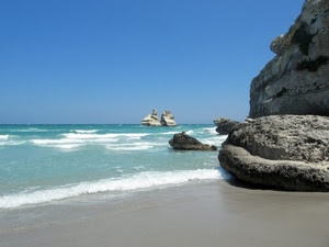 mare, scogli, sabbia, spiaggia, acqua, onde, cielo, scogliera, rocce