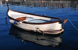 barca, riflesso, bianco, acqua, blu, mare