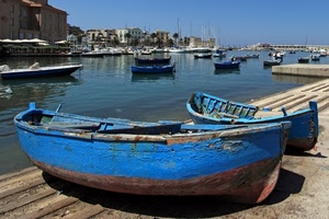 barche, porto, mare, acqua, blu, azzurro, riva, case