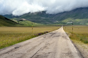 strada, nuvole, montagna, prati, montagne, erba, panorama, prato, pali, prospettiva, monti