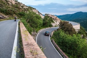 strada, alberi, curve, montagna, automobile, auto, strade, curva, montagne, macchina, tornante, moto, piante