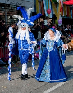 carnevale, maschere, blu, coppia, bianco, piume, azzurro, sfilata, costumi