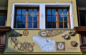 meridiana, finestre, serpente, due, tende, murales, ala, vetri