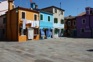 colori, case, panni, piazza, tende, finestre, azzurro