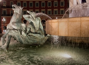 acqua, cavallo, fontana, statue, zampilli, statua
