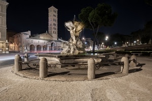 chiesa, piazza, fontana, campanile, notte, monumento, notturno, torre