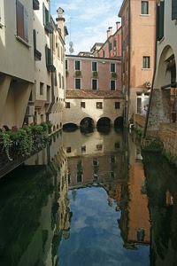 archi, acqua, riflesso, canale, finestre, riflessi, cielo, palazzi, ponte, case