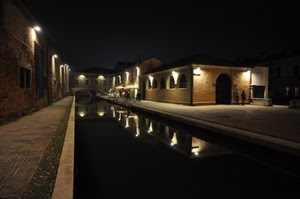 luci, canale, notturno, riflesso, notte, riflessi, fiume, acqua, archi