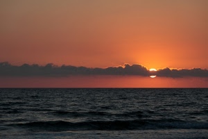 mare, nuvole, tramonto, sole, orizzonte, acqua, rosso, onde