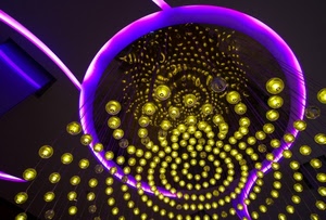 viola, giallo, luci, astratto, nero, colori, cerchi, blu, sfere