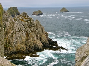 mare, scogli, onde, acqua, schiuma, scogliera, rocce, orizzonte, cielo, roccia