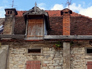 abbaino, comignoli, antenne, tegole, tetto, finestra, mattoni, finestre