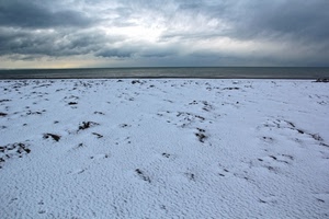 neve, mare, nuvole, spiaggia, inverno, acqua, cielo, bianco, sabbia